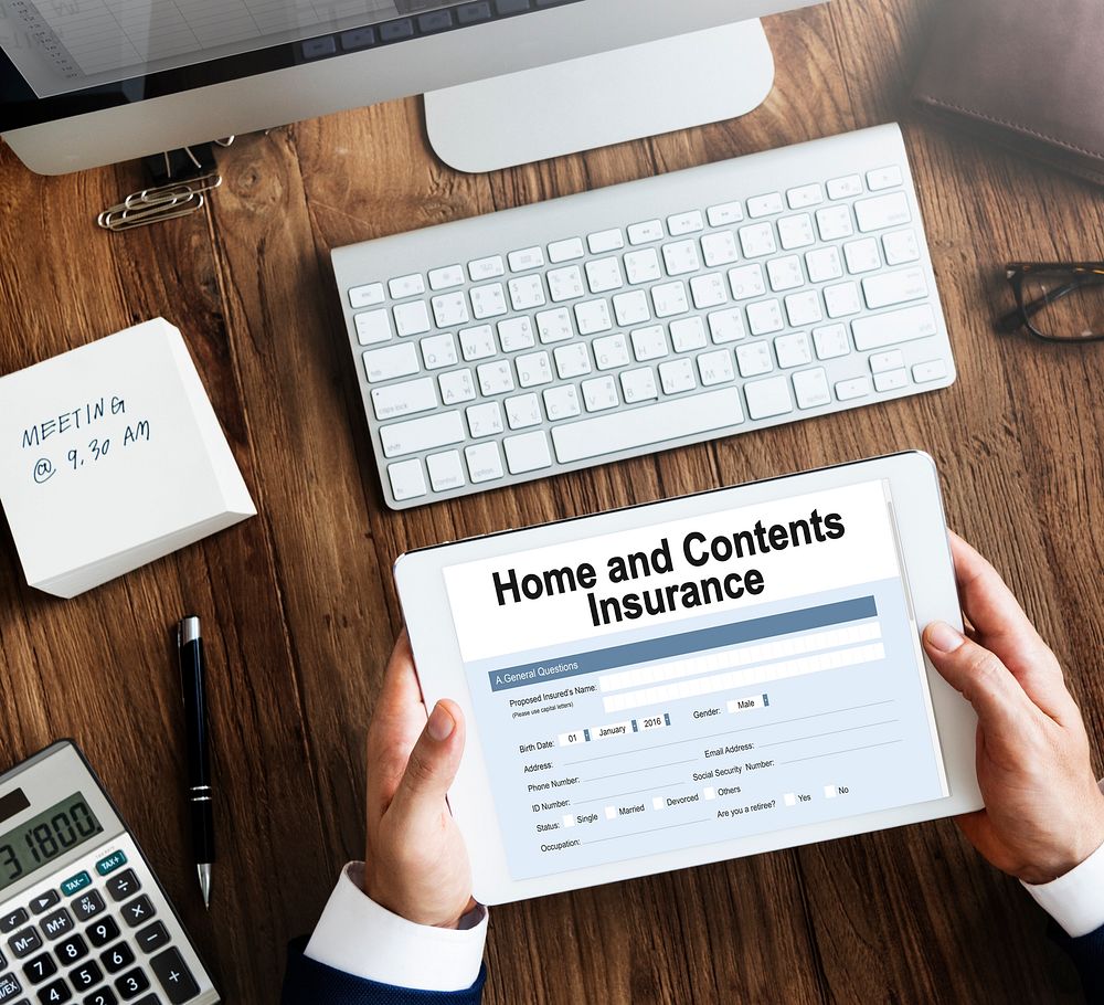 Home and Contents Insurance Form Document Concept