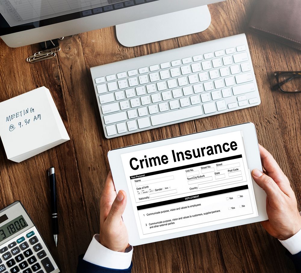 Crime Insurance Form Information Concept