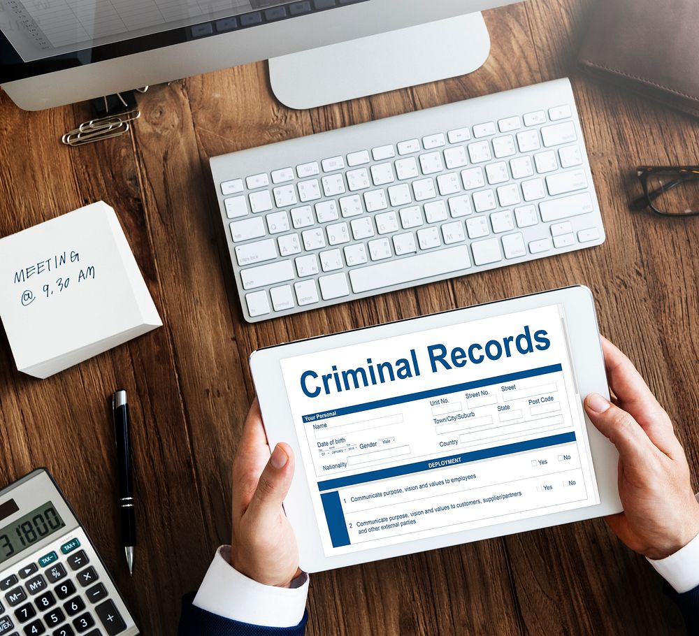 Criminal Records Insurance Form Graphic Concept