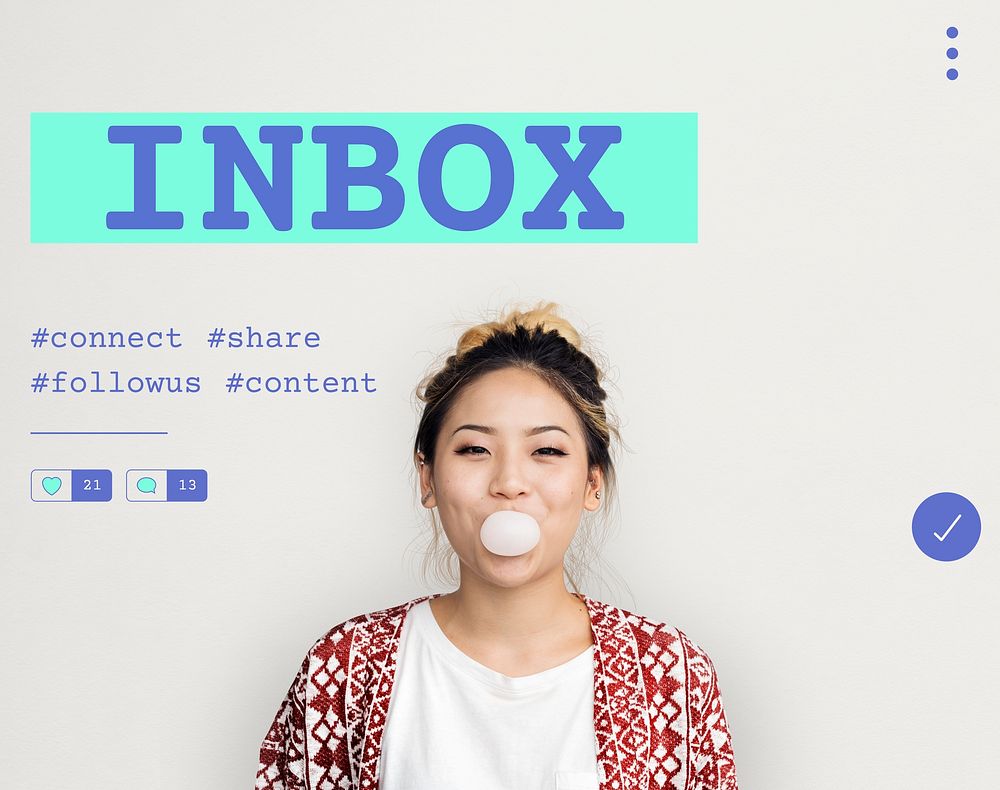 Inbox Chat Social Hashtag Graphic