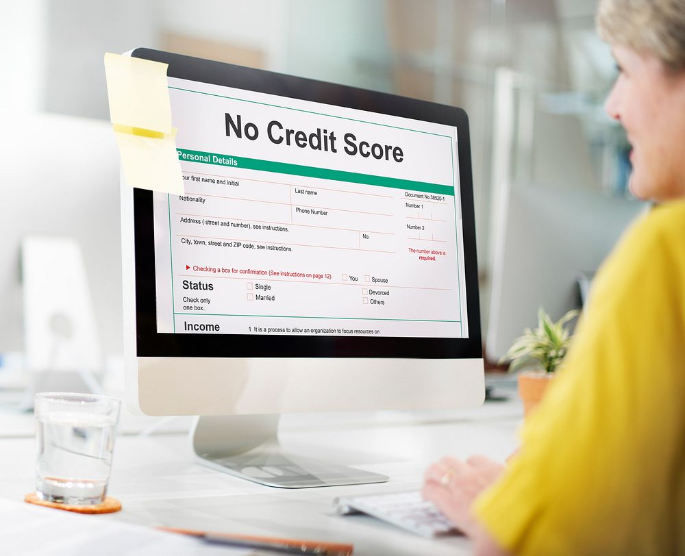 No Credit Score Debt Deny Concept