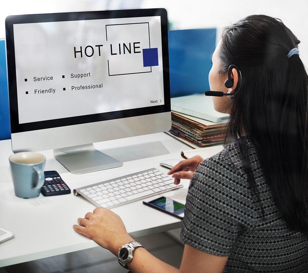 Hot Line Customer Service Support Concept