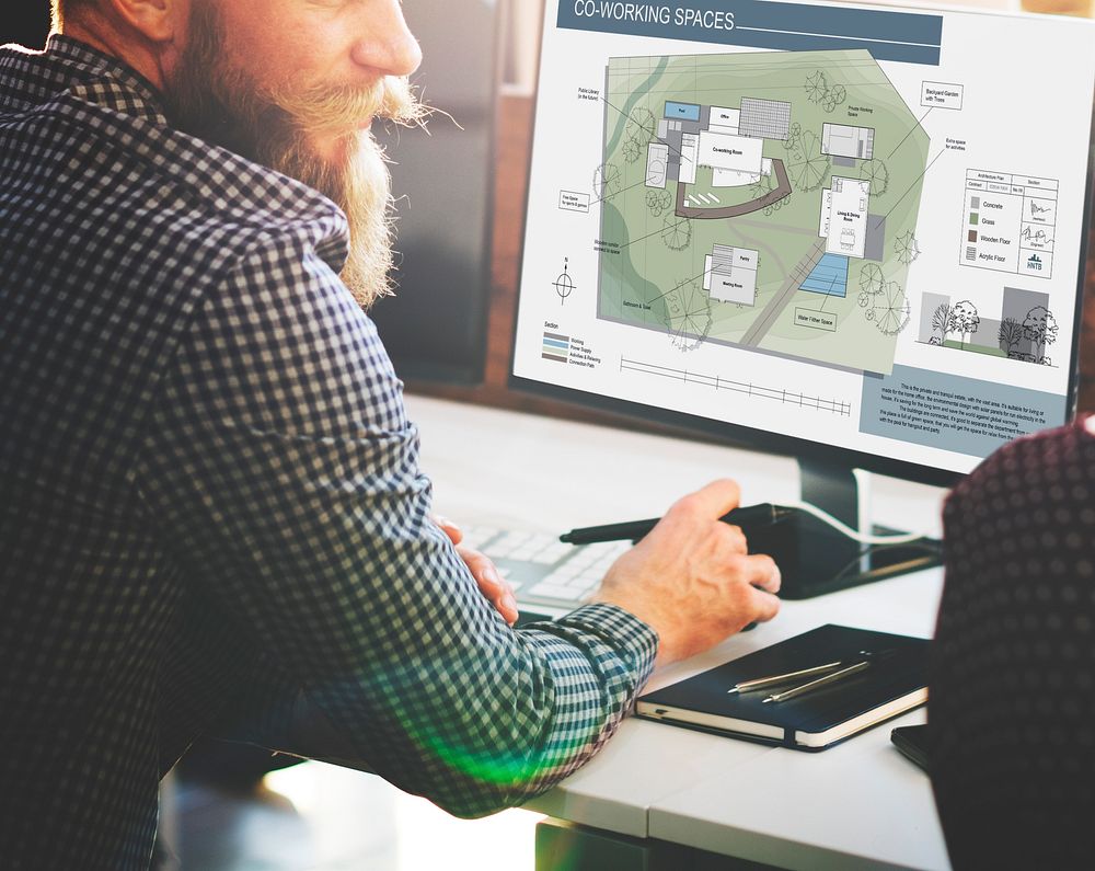 Co Working Space Architecture Plan Map Blueprint Design Concept