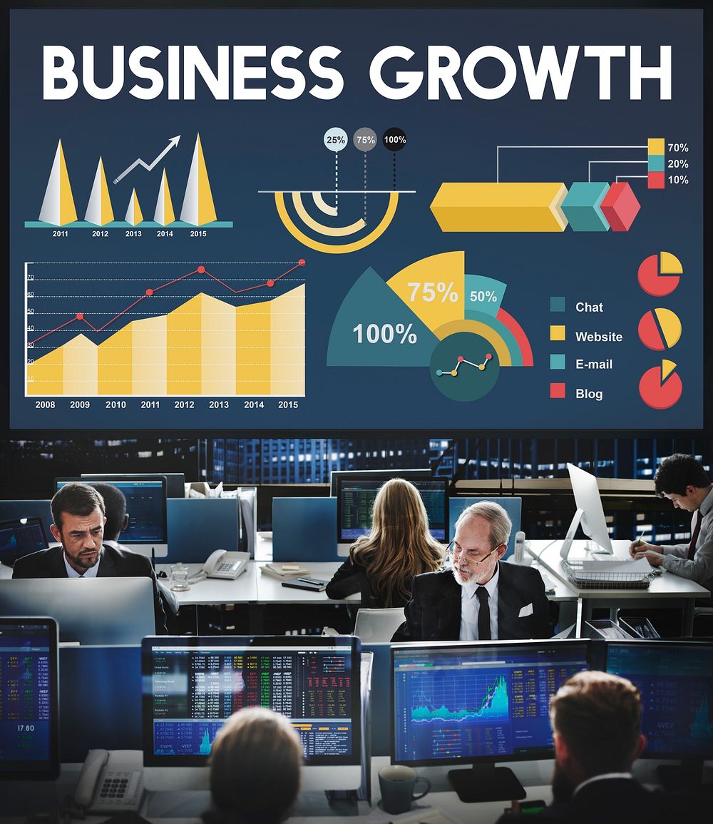 Business Growth Percentage Business Chart Concept