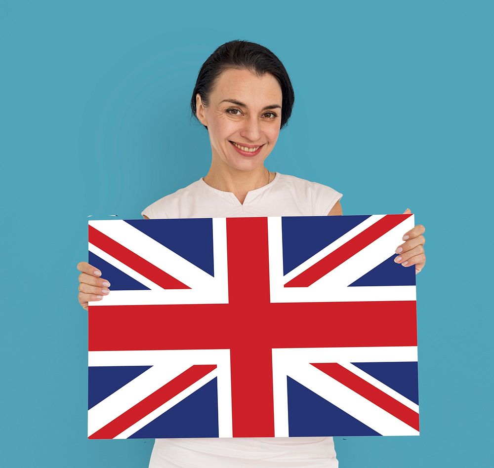 Woman Hands Hold England UK Flag Patriotism