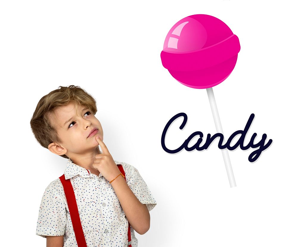 Illustration of sweet dessert lollipop candy