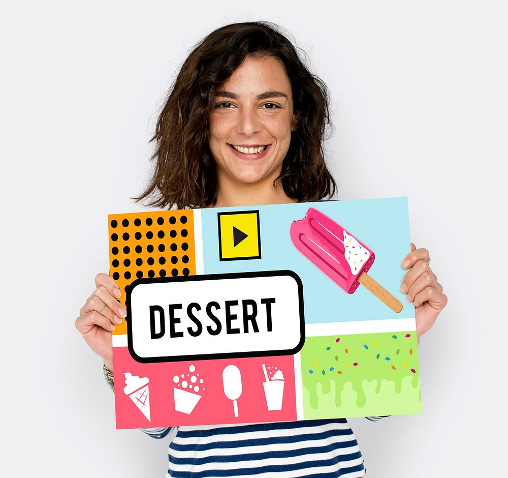 Sweet Delicious Yummy Tasty Food Dessert Snack Word Graphic