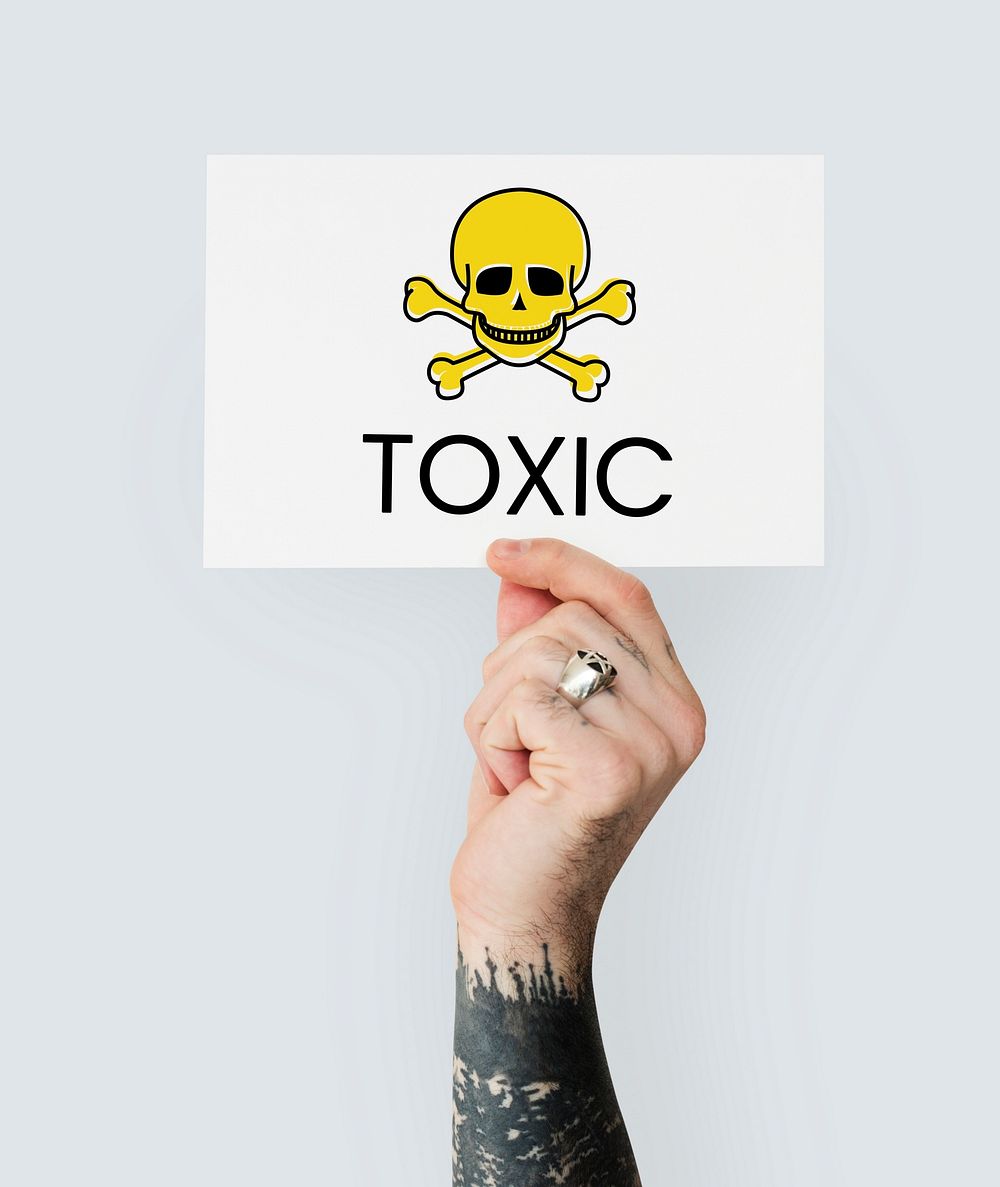 Toxic Caution Warning Skull Concept