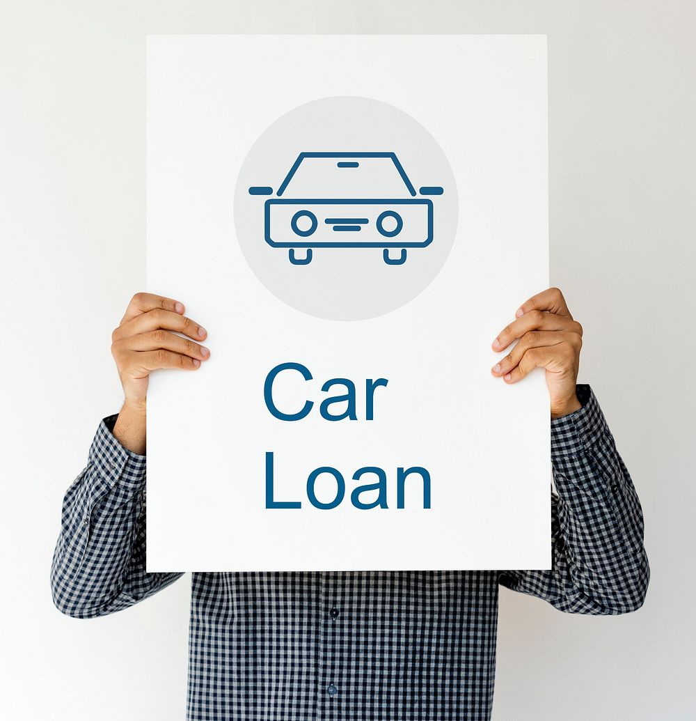 Car Loan Icon on the WHite Placard
