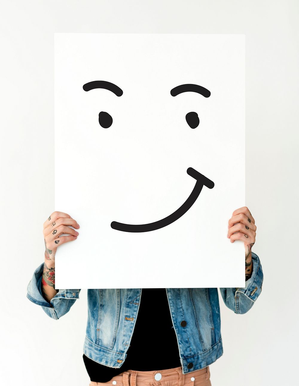 Illustration of smiley face on banner