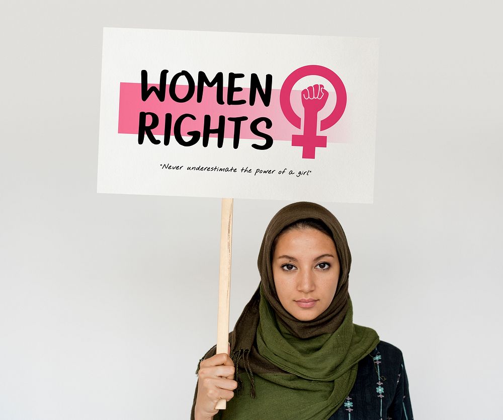 Middle eastern girl with equality women rights