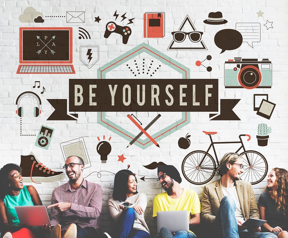 Be Yourself Self Esteem Confidence Encourage Motivation Concept