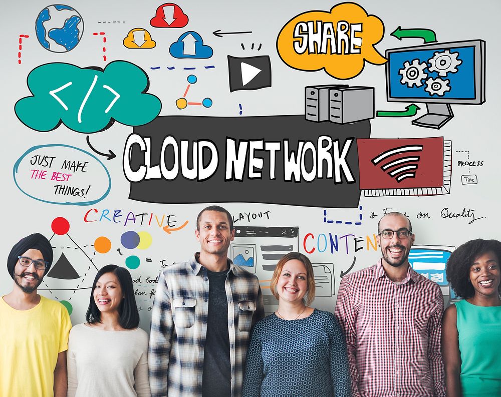 Cloud Network Data Storage Online Information Technology Concept