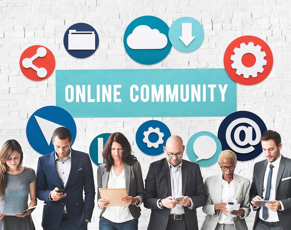Online Community Networking Technology Concept