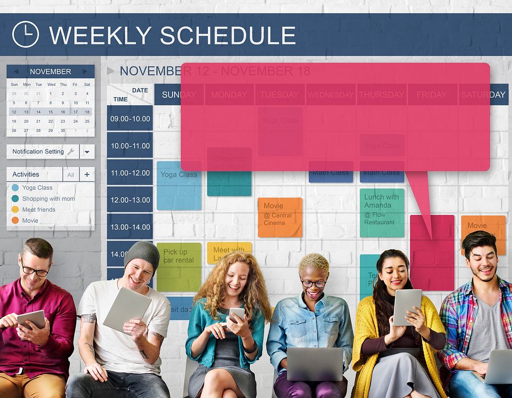 Weekly Schedule Event Appointment Organizer Concept