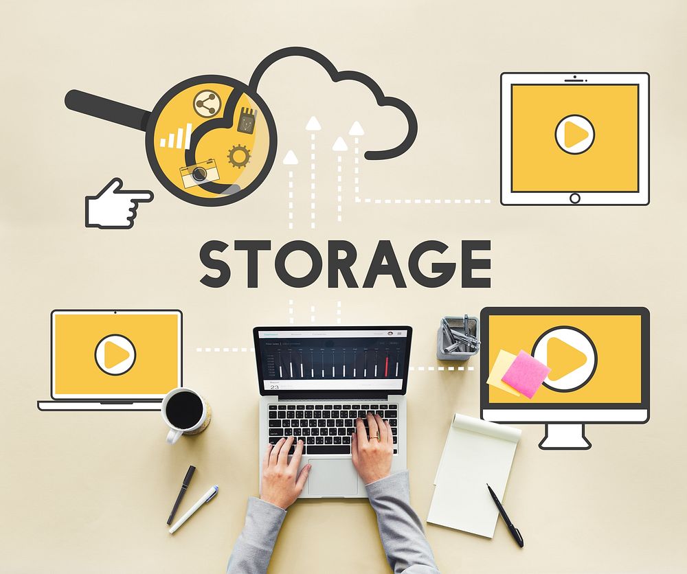 Storage Cloud Connection Devices Technology Concept