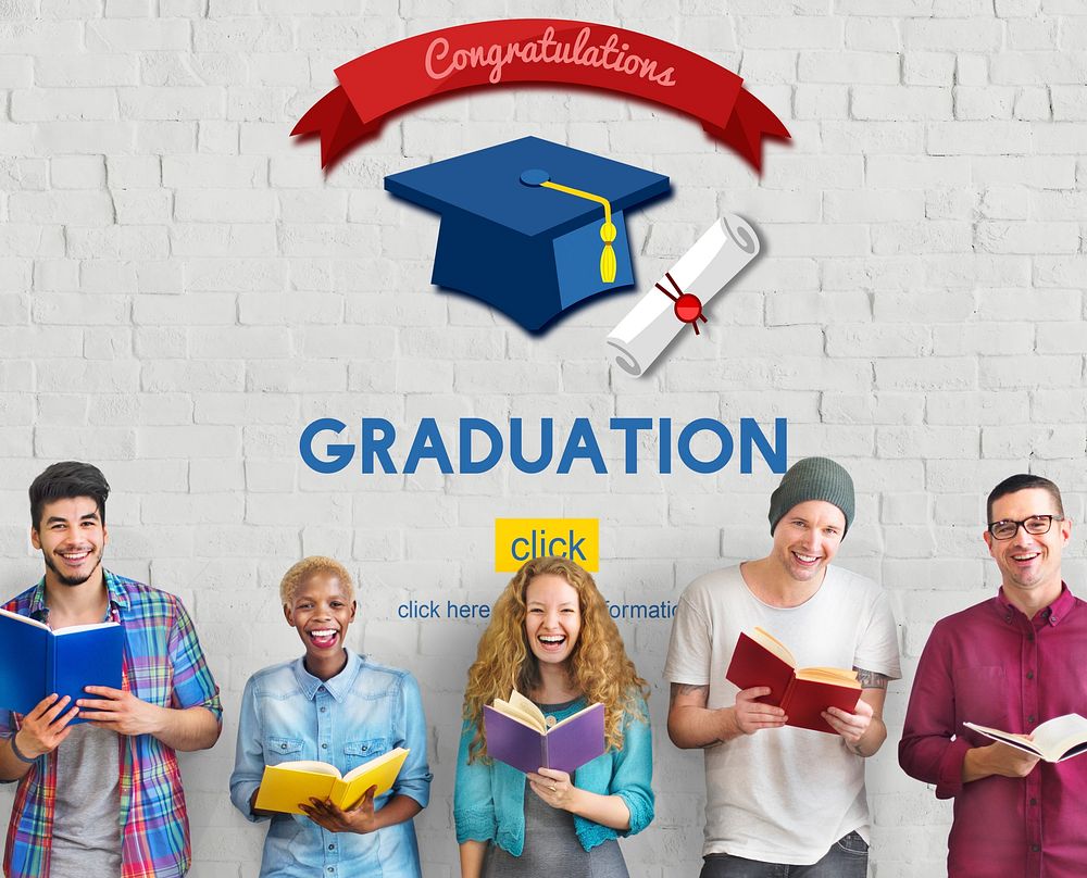 Graduation Congratulation Celebration Certificate Mortar Board Concept
