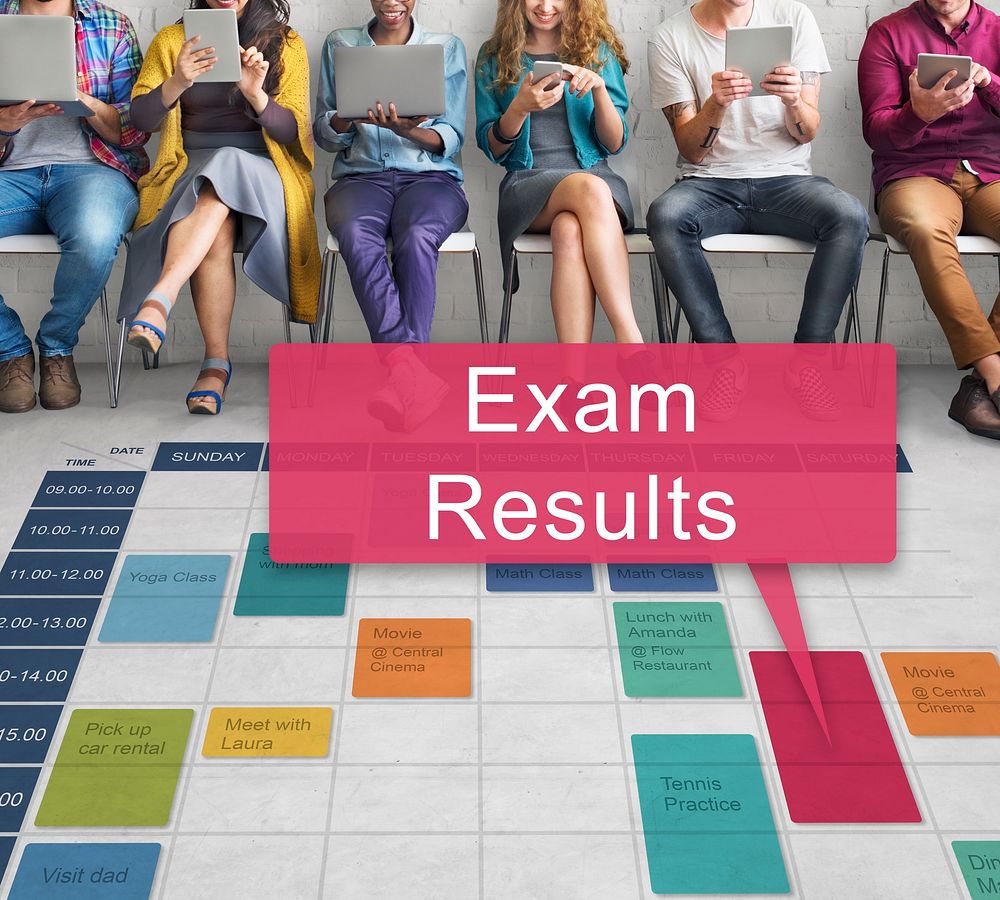Exam Results Schedule Reminder Report Concept
