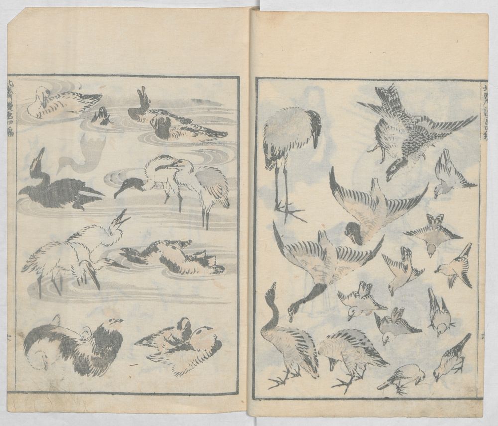 Random sketches by Hokusai volumes 1 to 11. Original public domain image from the MET museum.