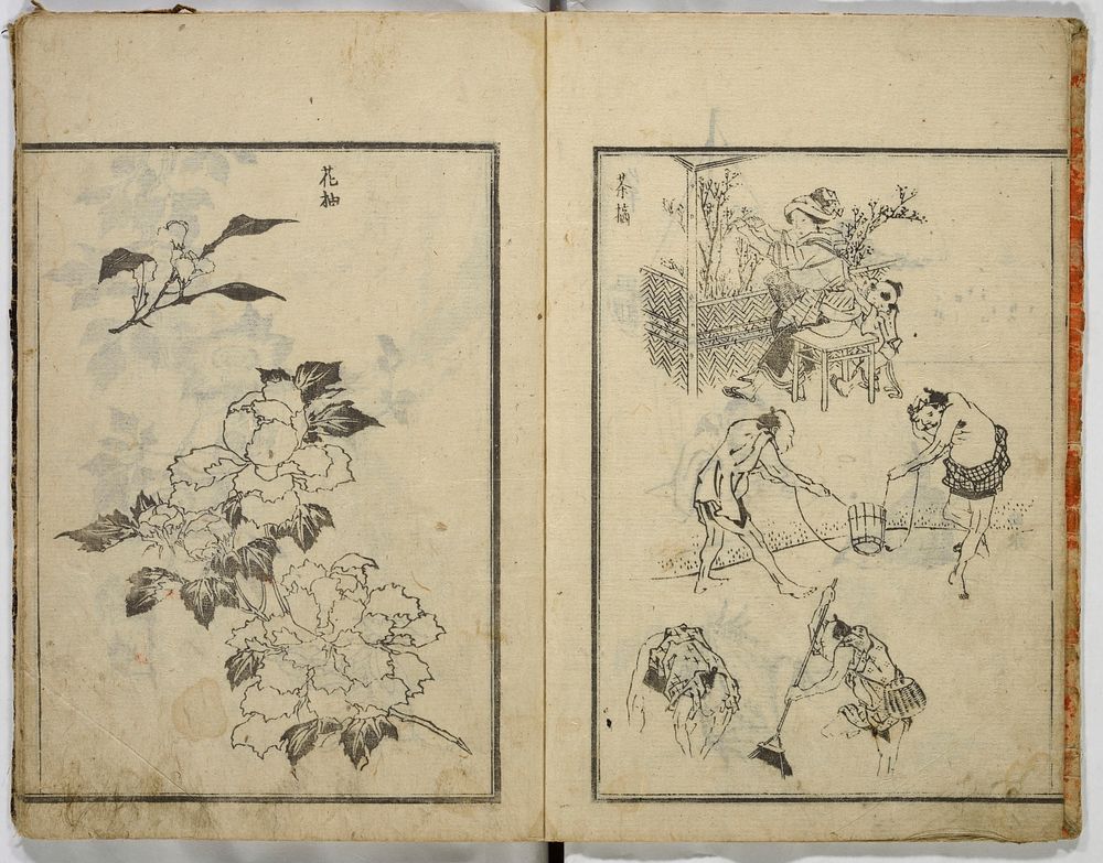 Random sketches by Hokusai (1834). Original public domain image from the MET museum.