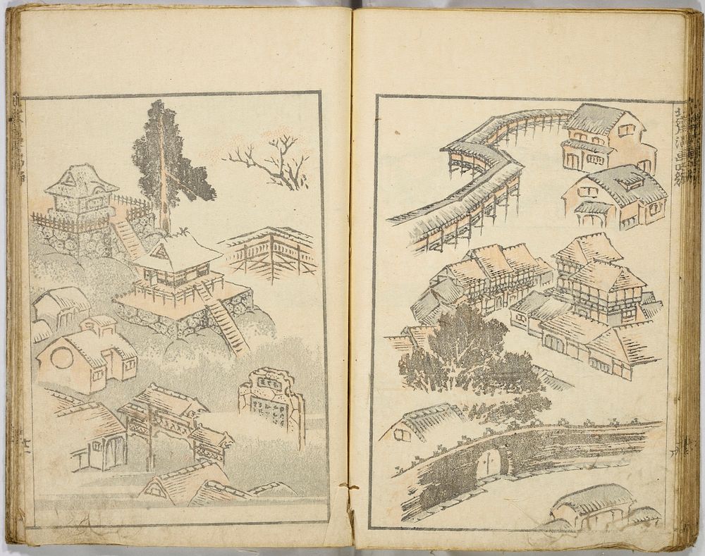 Random sketches by Hokusai volumes 1 to 11. Original public domain image from the MET museum.