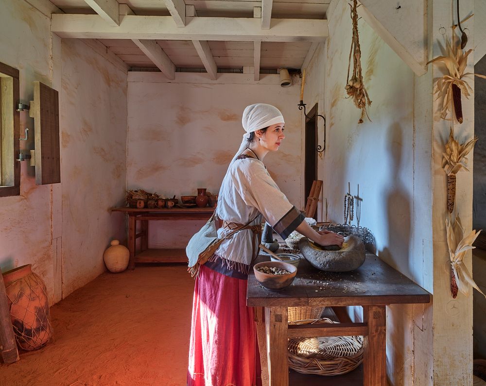                         Arielle O'Hara portrays the friary gardener and cook at Tallahassee, Florida's, Mission San Luis in…