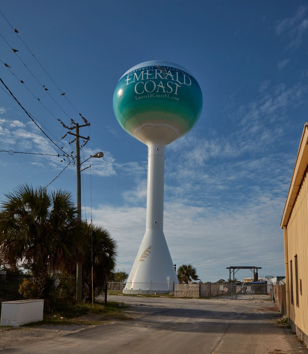                         Water tower announcing the popular name for the area in Fort Walton Beach, in the "Panhandle"…