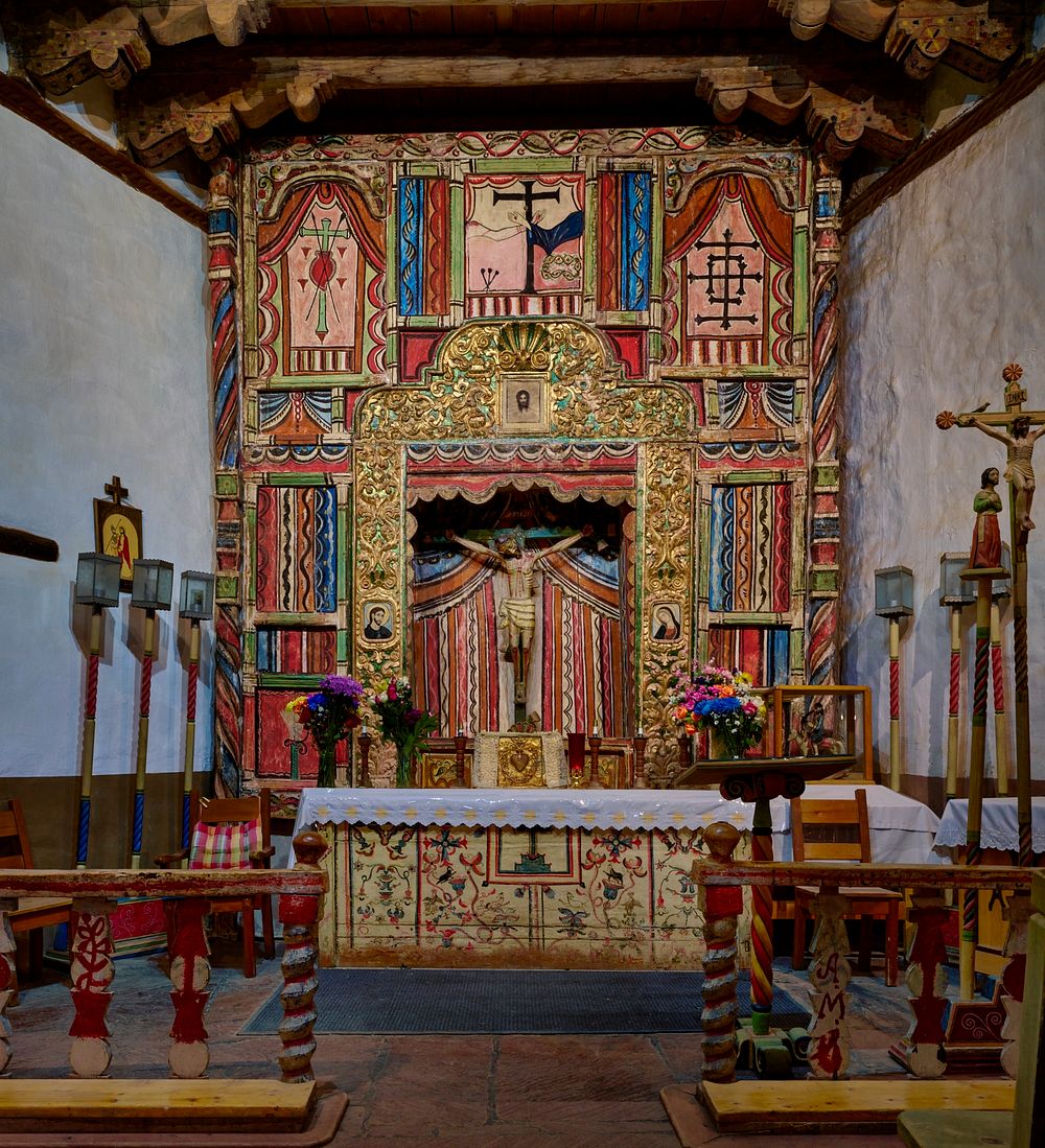                         Interior view of El Santuario de Chimayo, a Roman Catholic church on ground that was a worship space…
