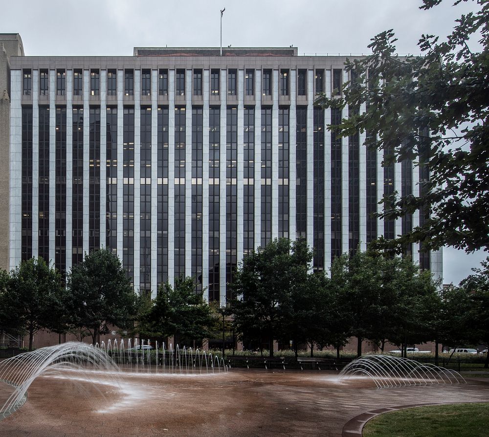                         The Earle Cabell building and U.S. Courthouse, built in 1971 shares a wall with the Art Deco-style…