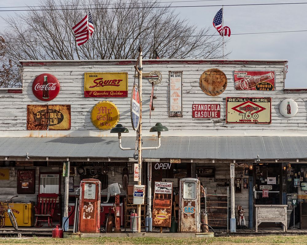                         View of Ike's Amish Depot & Country Store, which served not only as a general store along the road…