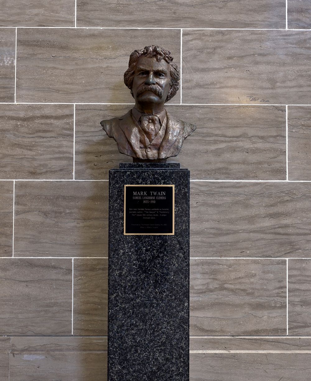                         Bust of author and humorist Mark Twain at the Missouri Capitol in Jefferson City, the capital city…