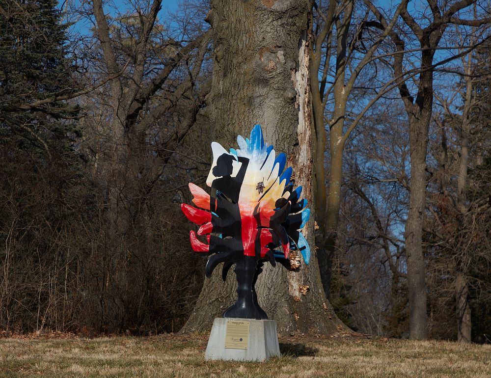                         Artist Sue Kalicki's "Seasons of Life" sculpture on the grounds of the Arbor Lodge State Historical…