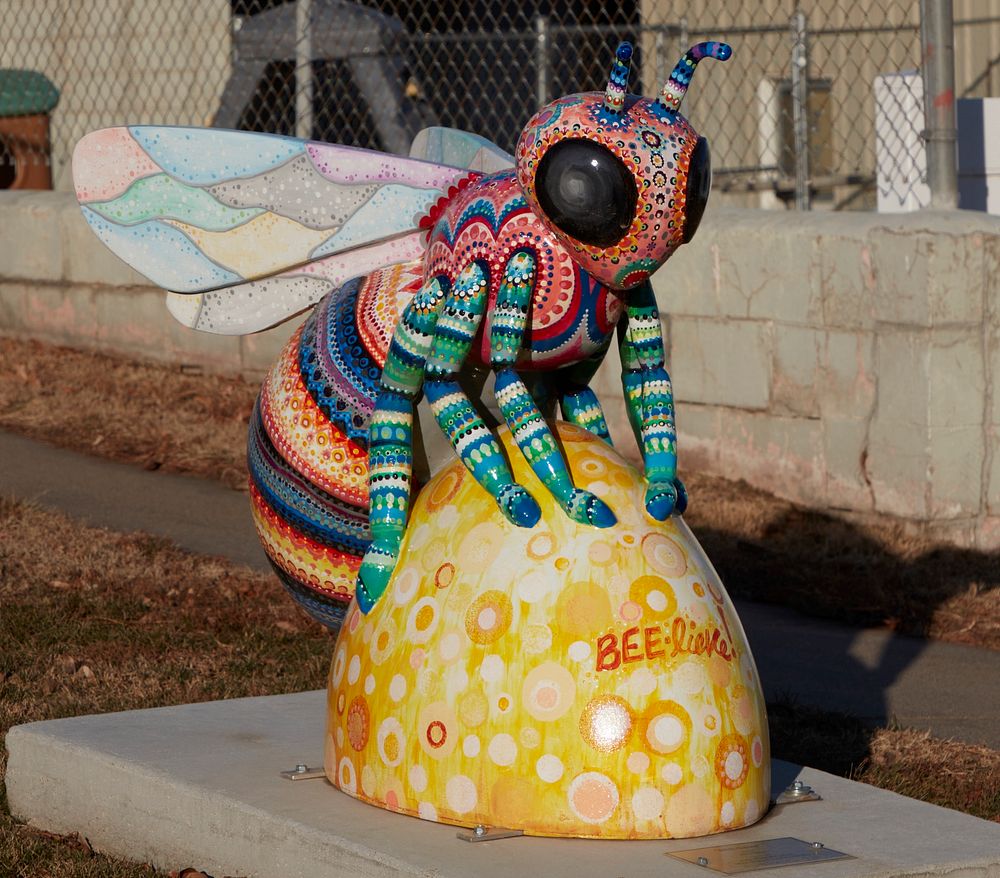                         This is one of 26 painted "Honeybees in the Heartland" public sculptures in Nemaha County, Nebraska…