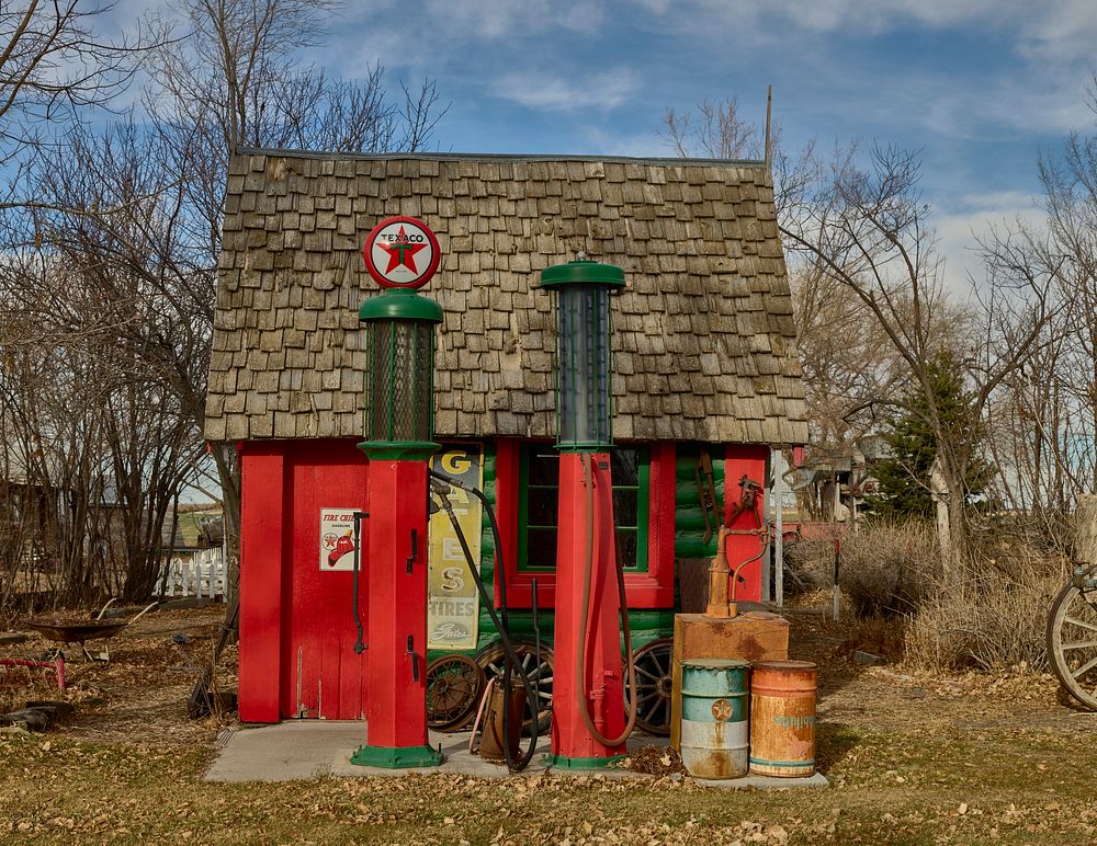                         A vintage Texaco gas station at Dobby's Frontier Town outside Alliance in northwest Nebraska        …