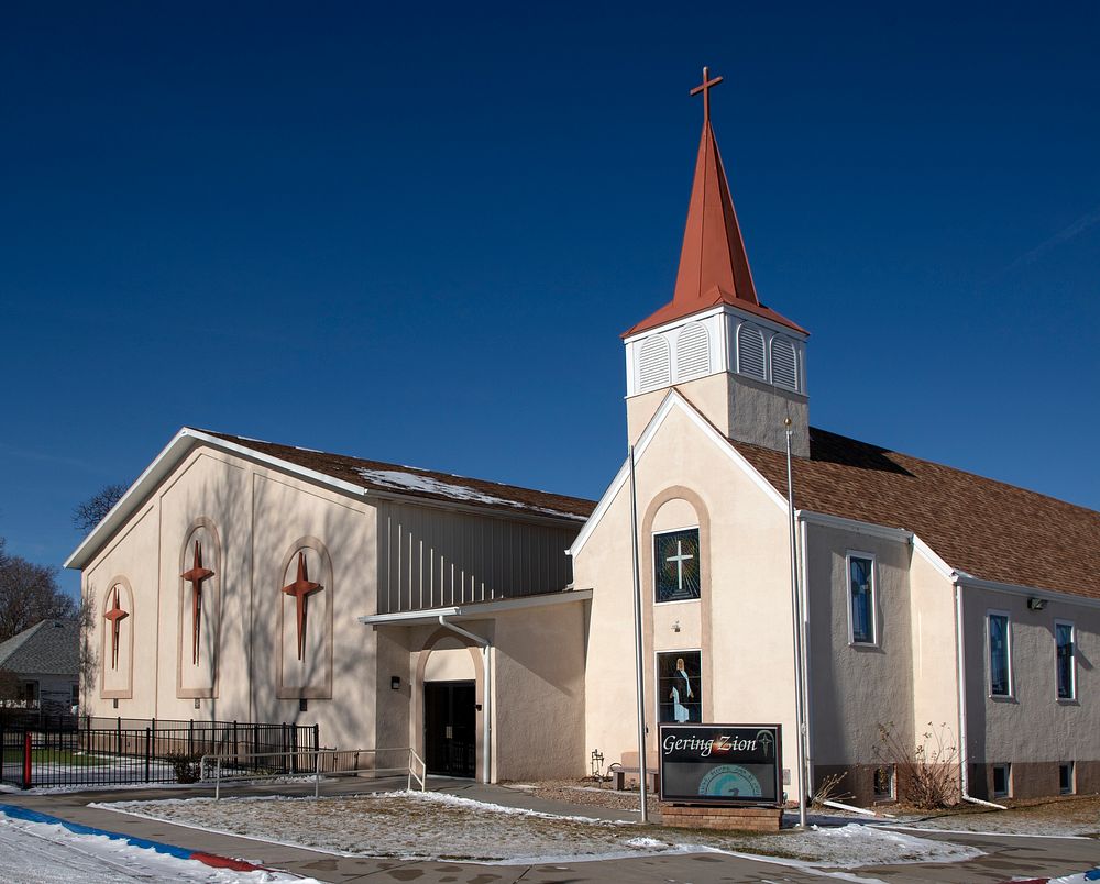                         Gering Zion Church, an evangelical, nondenominational church in downtown Gering, the small county…