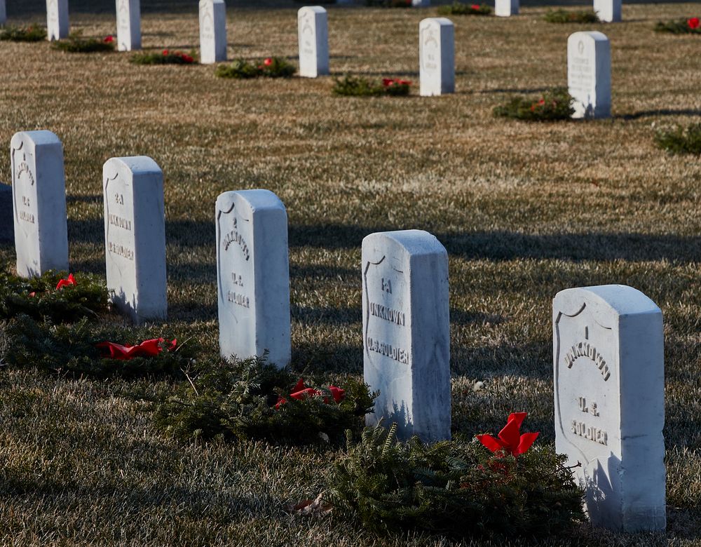                         Gravestones at Fort McPherson National Cemetery, along the old Oregon and Mormon emigrants heading…