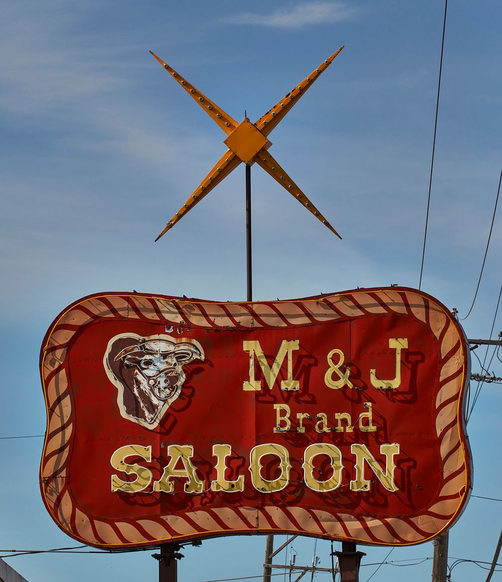                         Sign for the M&J Brand Saloon in West Fargo, North Dakota, a suburb of the state's largest city…