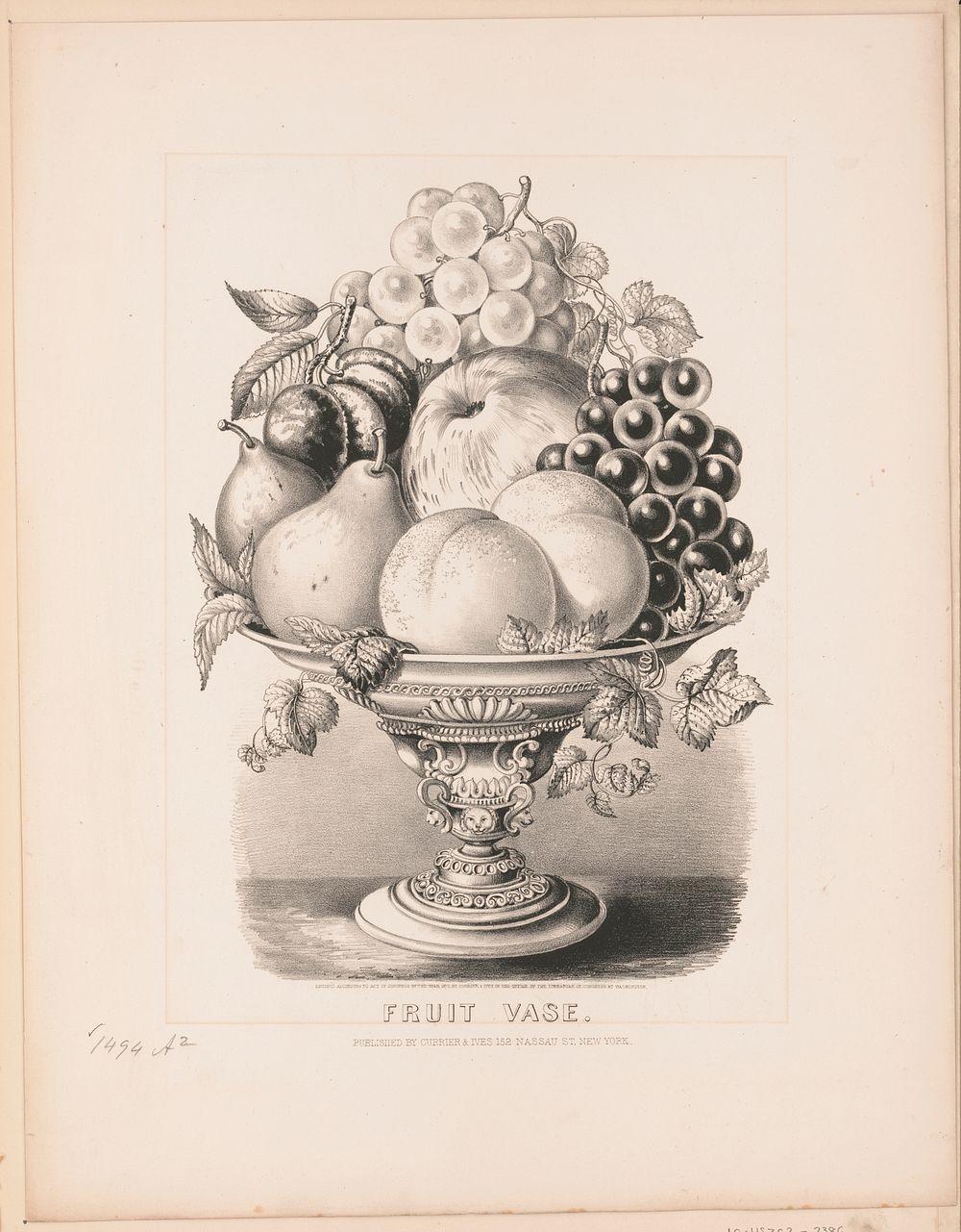 Fruit vase, Currier & Ives.