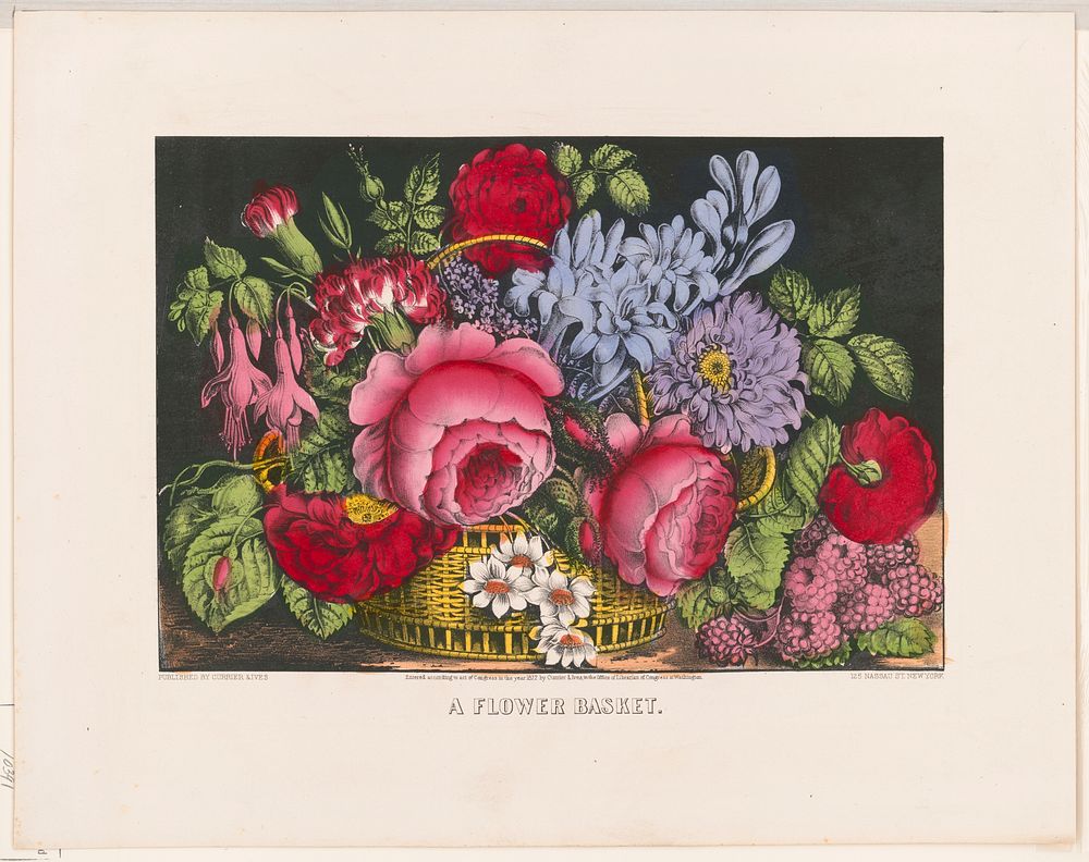 Flower basket, Currier & Ives.