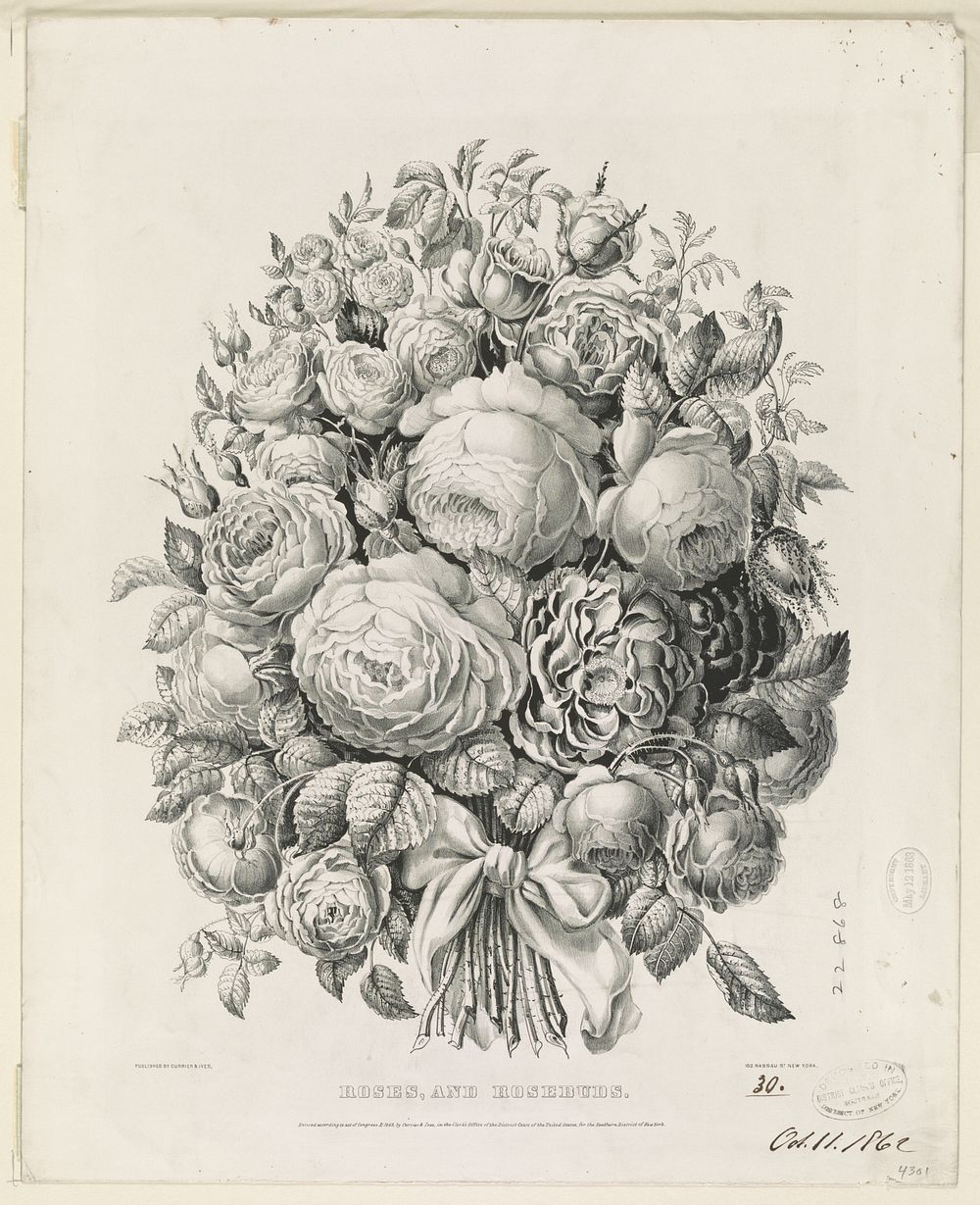 Roses, and rosebuds, Currier & Ives.