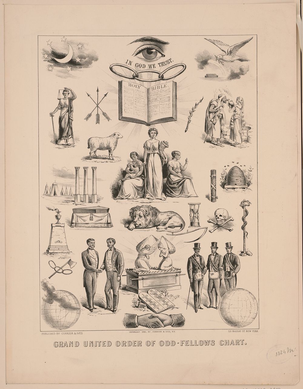 Grand United Order of Odd-Fellows chart, Currier & Ives.