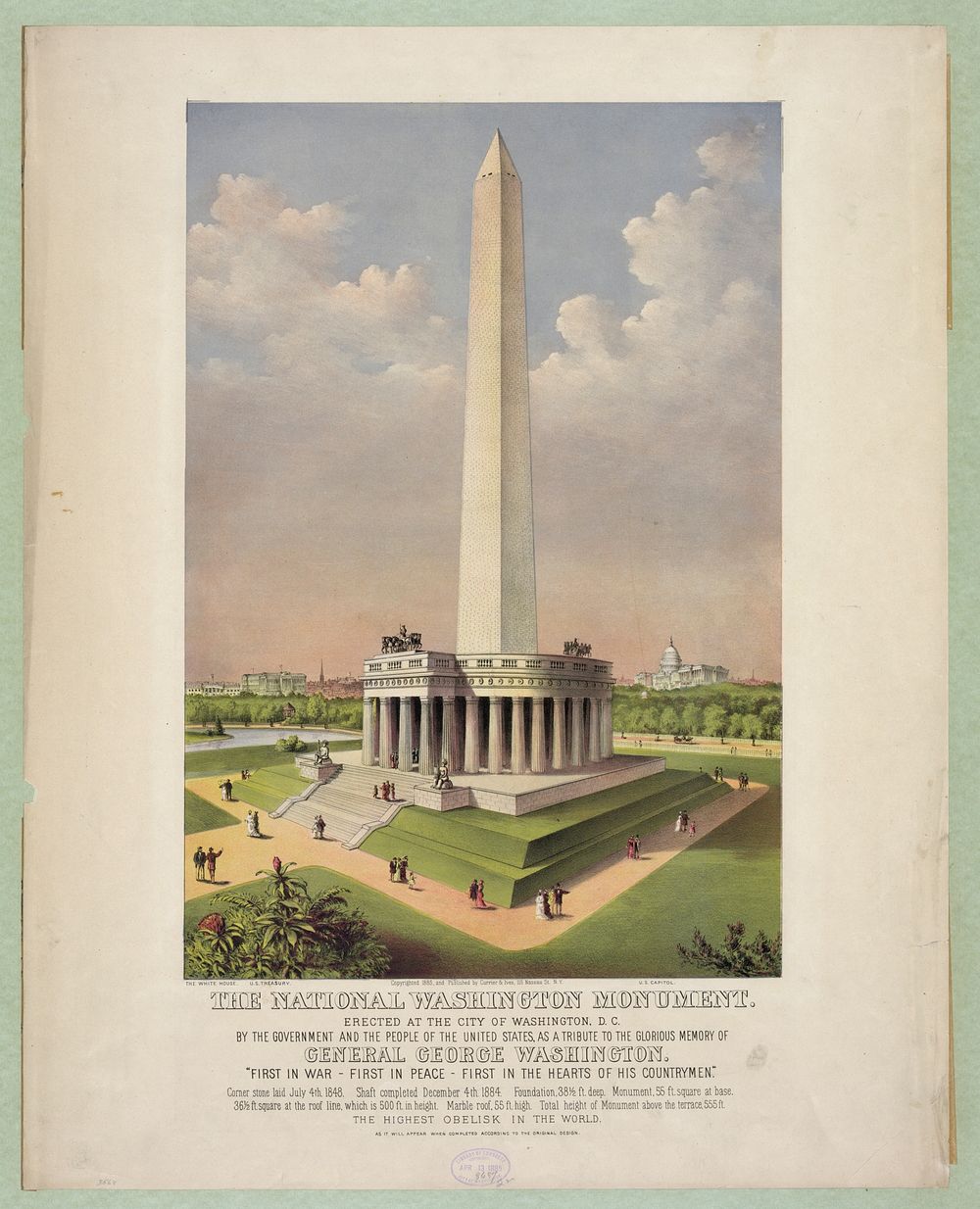 The National Washington Monument, Currier & Ives.