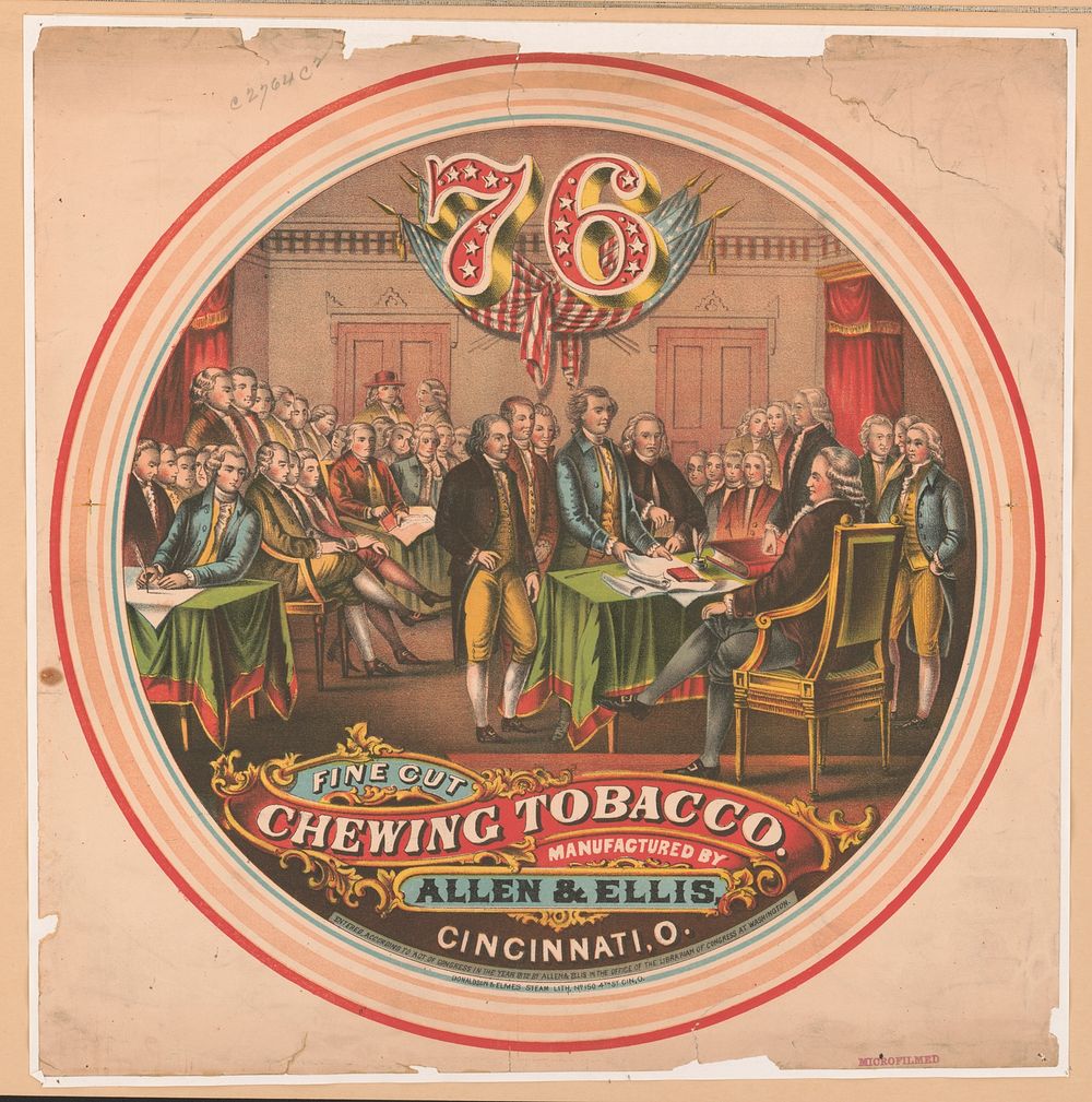76 fine cut chewing tobacco. Manufactured by Allen & Ellis