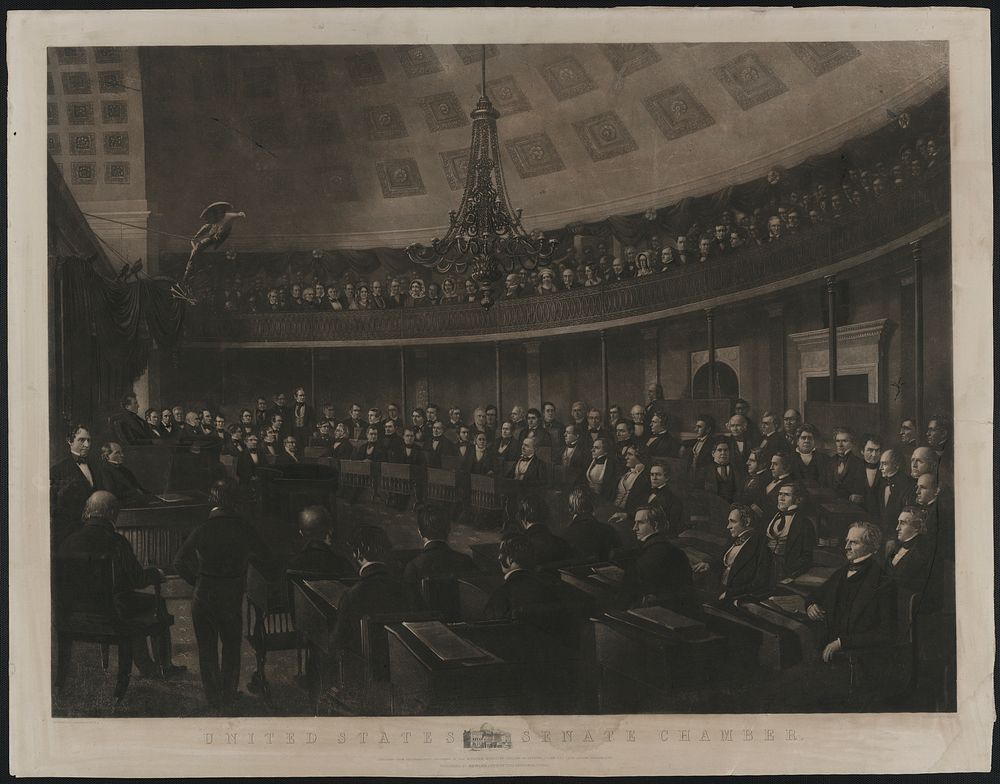 United States Senate chamber / designed by J. Whitehorne ; engraved by T. Doney.
