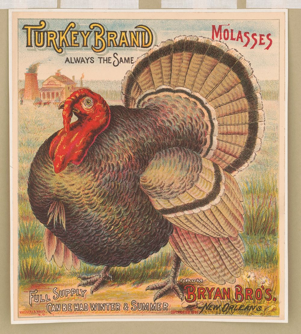 Turkey brand molasses. Bryan Bro's. New Orleans, c1891.