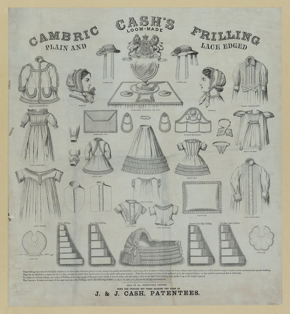 Cash's. Loom-made. Cambric filling