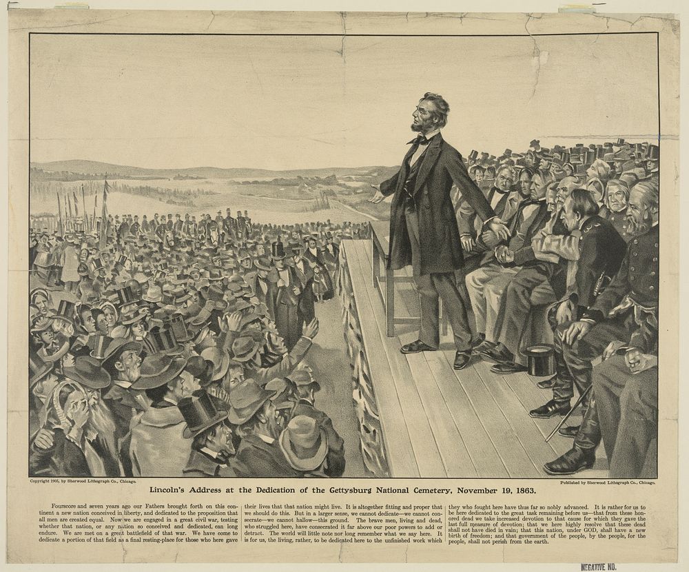 Lincoln's address at the dedication of the Gettysburg National Cemetery, November 19, 1863