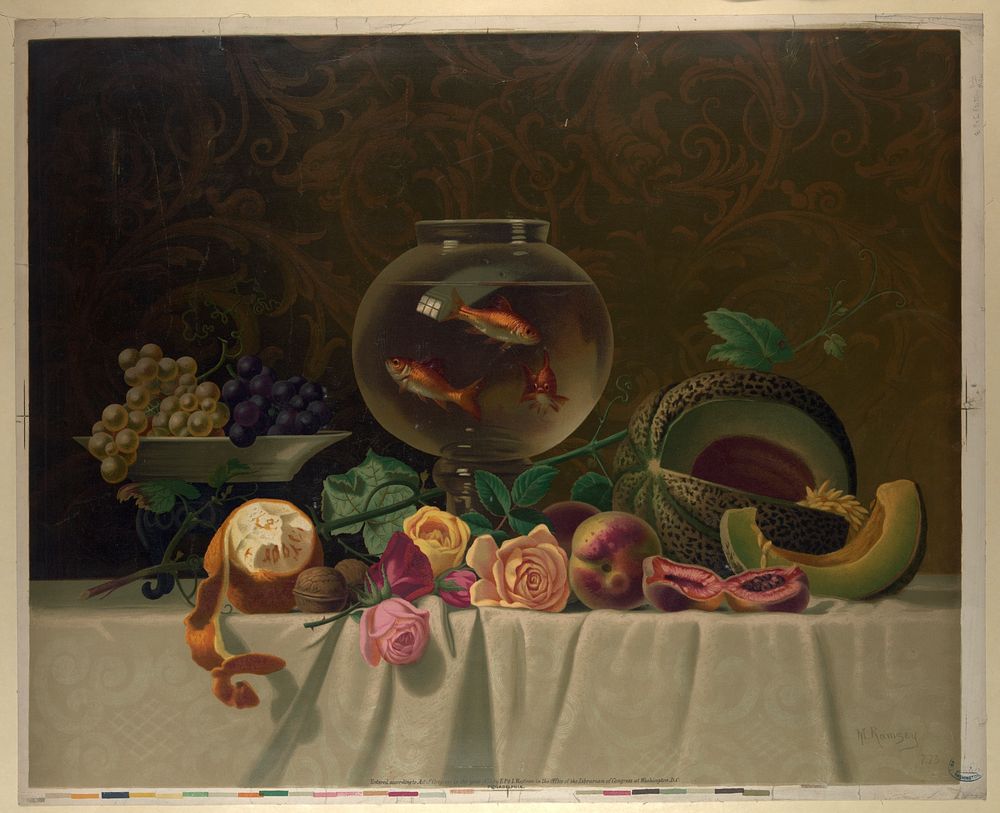 [Still life with fish], c1874.