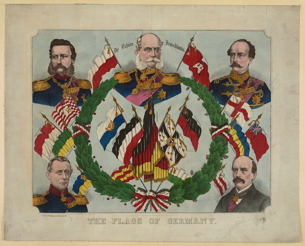 The flags of Germany, c1870.