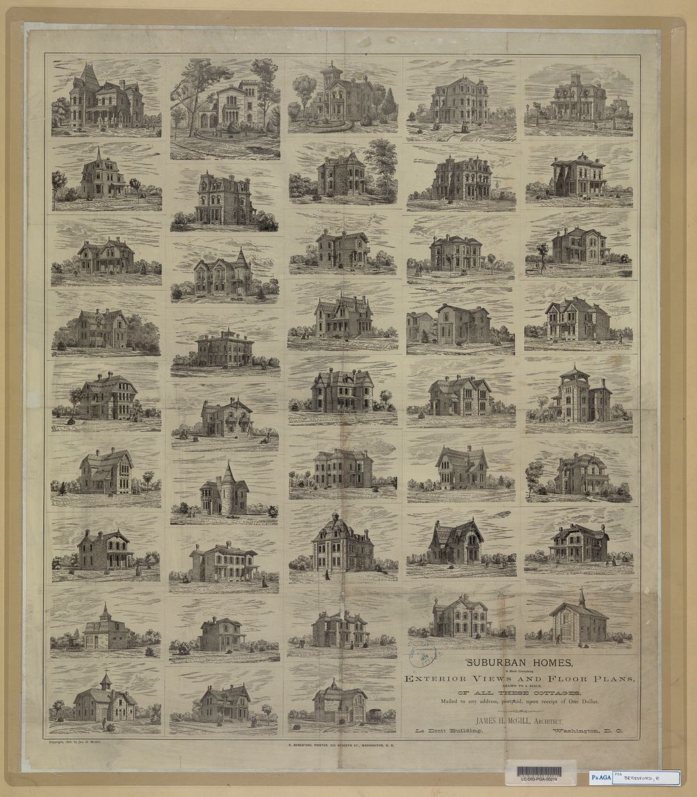 Suburban homes, a book containing exterior views and floor plans, drawn to a scale, of all these cottages